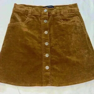 Brandy Melville caramel brown velvet mini skirt
